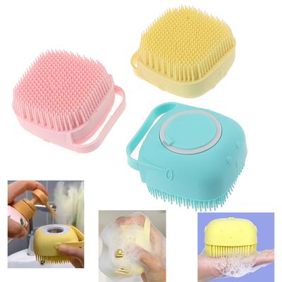 Silicone Bath and Body Shower Brush with Liquid Soap Dispenser
