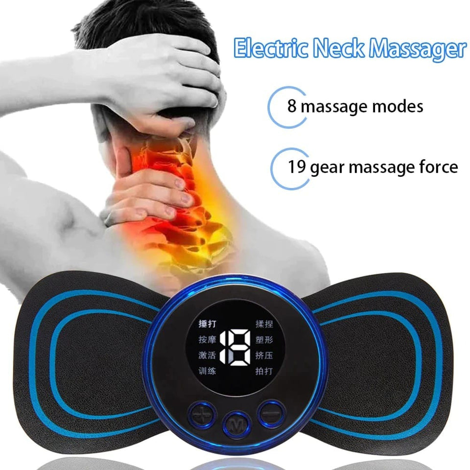 Portable EMS Mini Electric Massager | Neck & Body Pain Relief Device