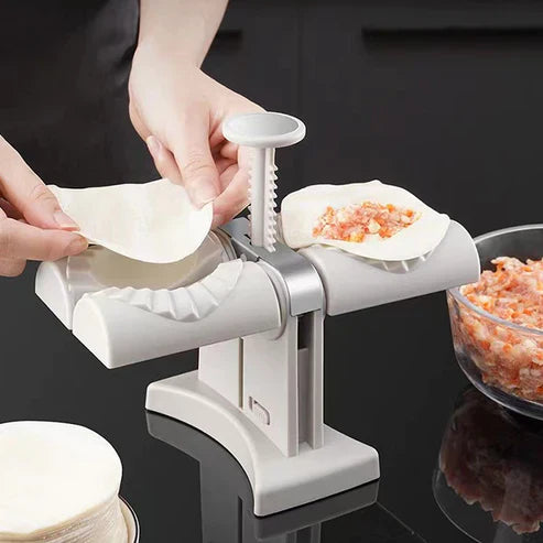 Double head design automatic dumpling machine mold, dumplings quickly and easily (random color)